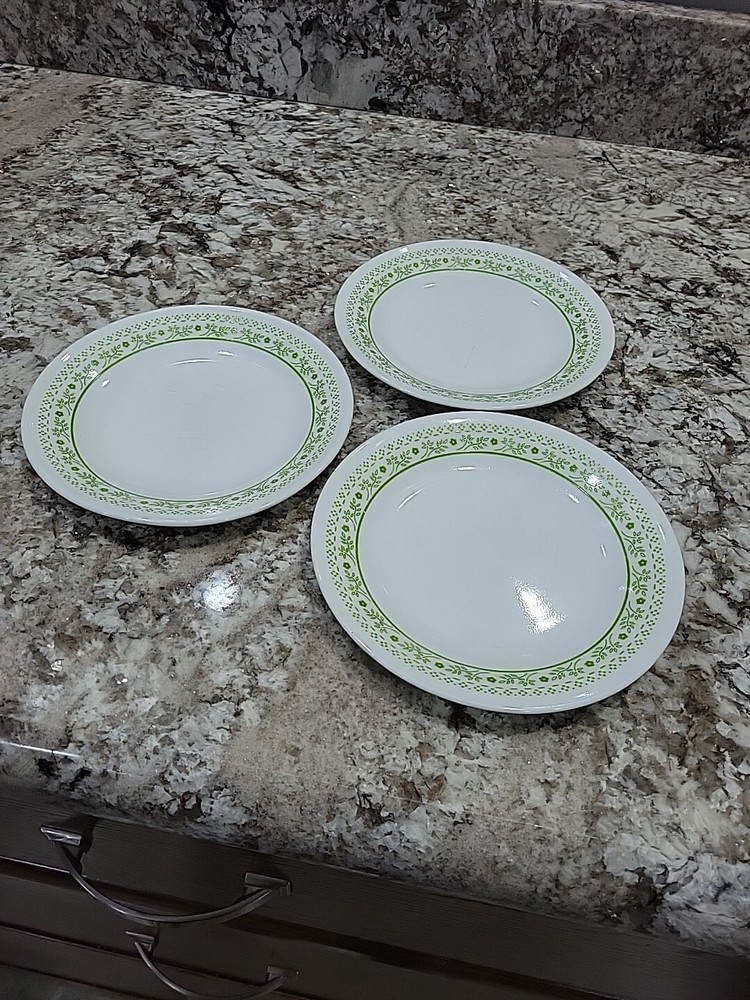 Lot of 3 Corning Corelle Honeydew Bread & butter/Dessert plates 6.75”
