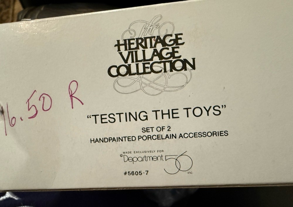 New Dept. 56 Heritage Village Testing The Toys Set Of 2 Accessories 56057