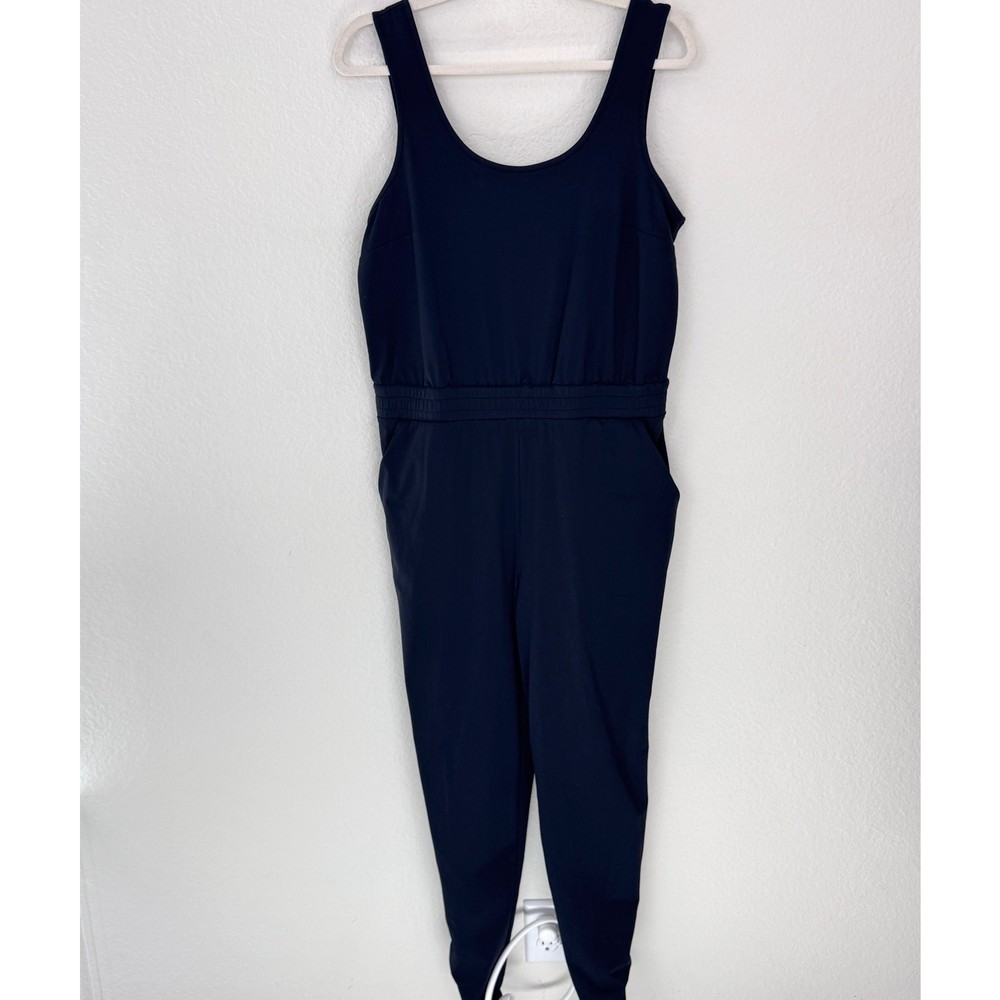 Soma Womens Sleeveless Jumpsuit Size M Scoop Neck Stretch Comfy Minimal Black