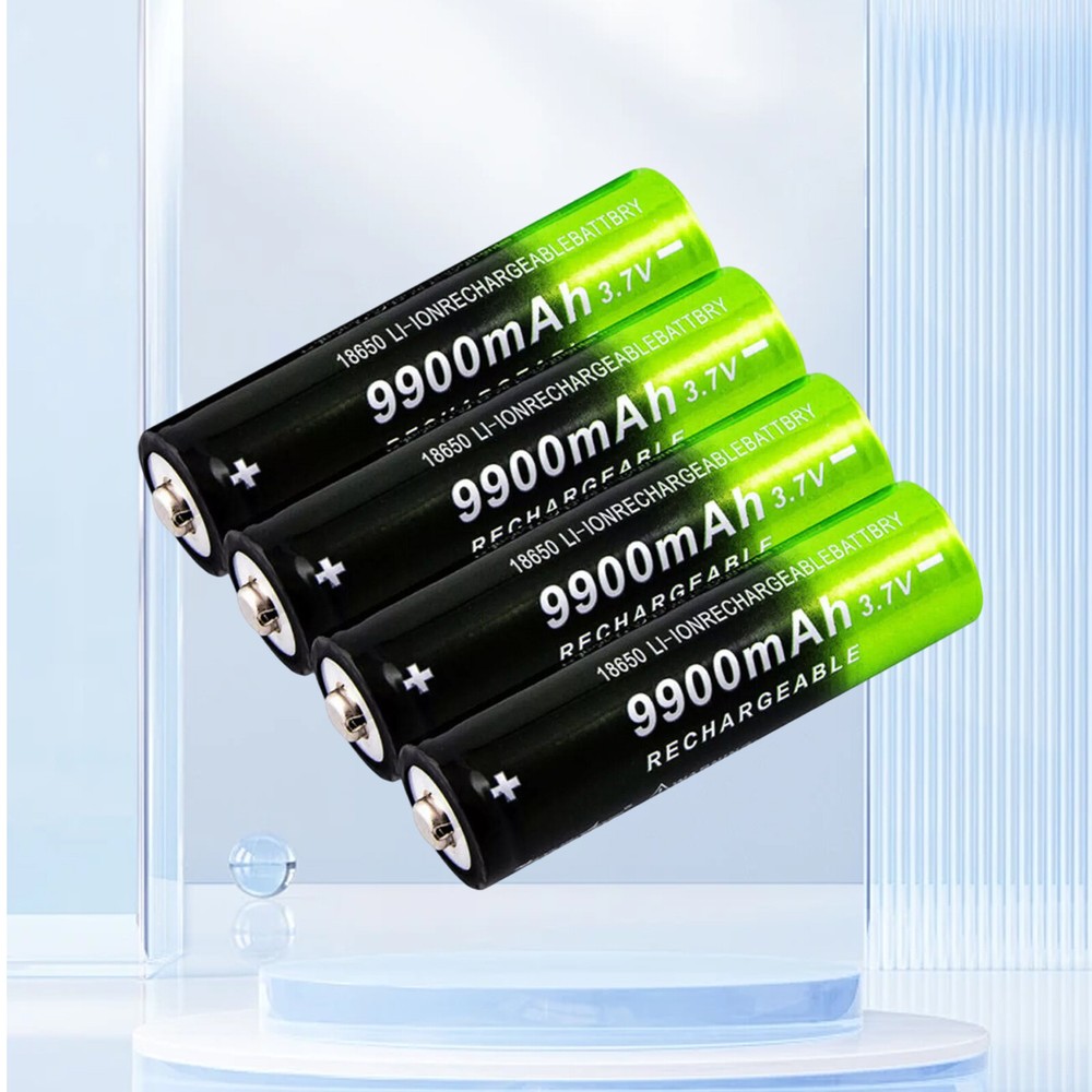 1/2/4PCS 18650 Rechargeable Battery 3.7V 9900Mah Button Top Li-Ion BatteriesVx
