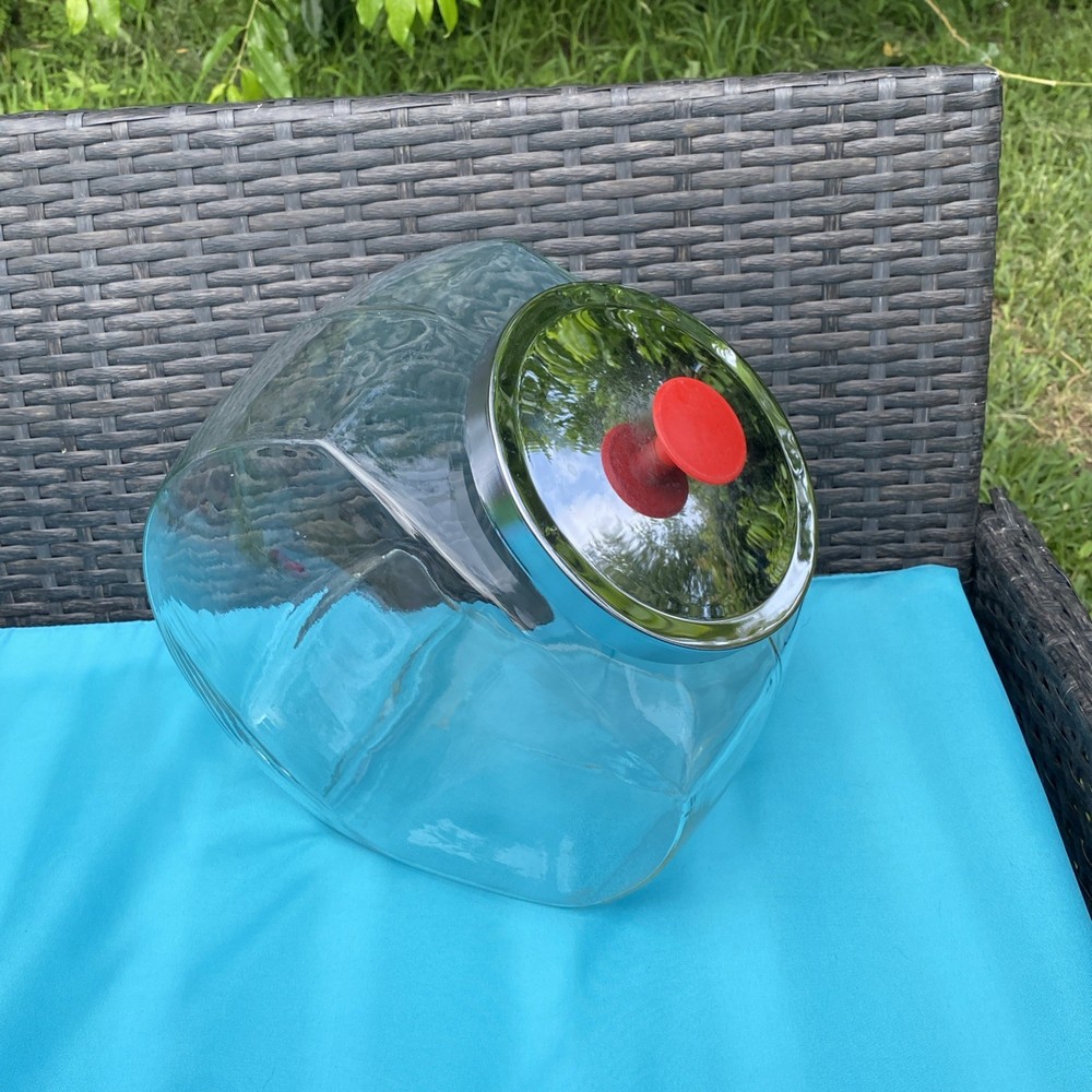 General Store Clear Glass Counter Display JAR 2 GaL. Tilt /Straight Candy Cookie