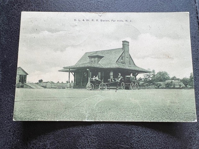 DL&WRR Railroad Station Far Hills NJ 1911 Lackawanna Western Lithograph Postcard