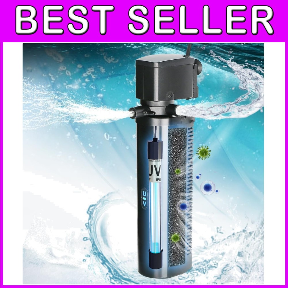 Powerful 300GPH U-V Aquarium Filter for Green Water