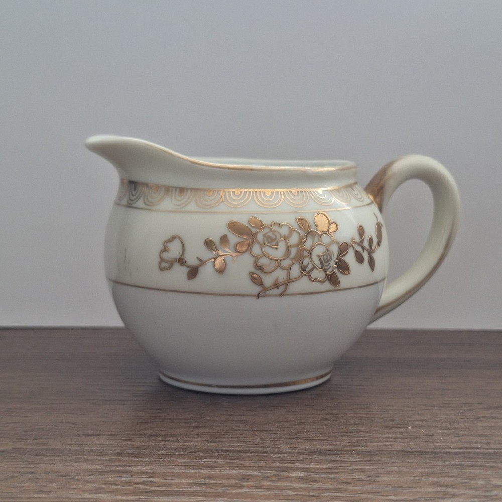 Antique Noritake Morimura Nippon Creamer Hand Painted Floral Art Nouveau 1910s