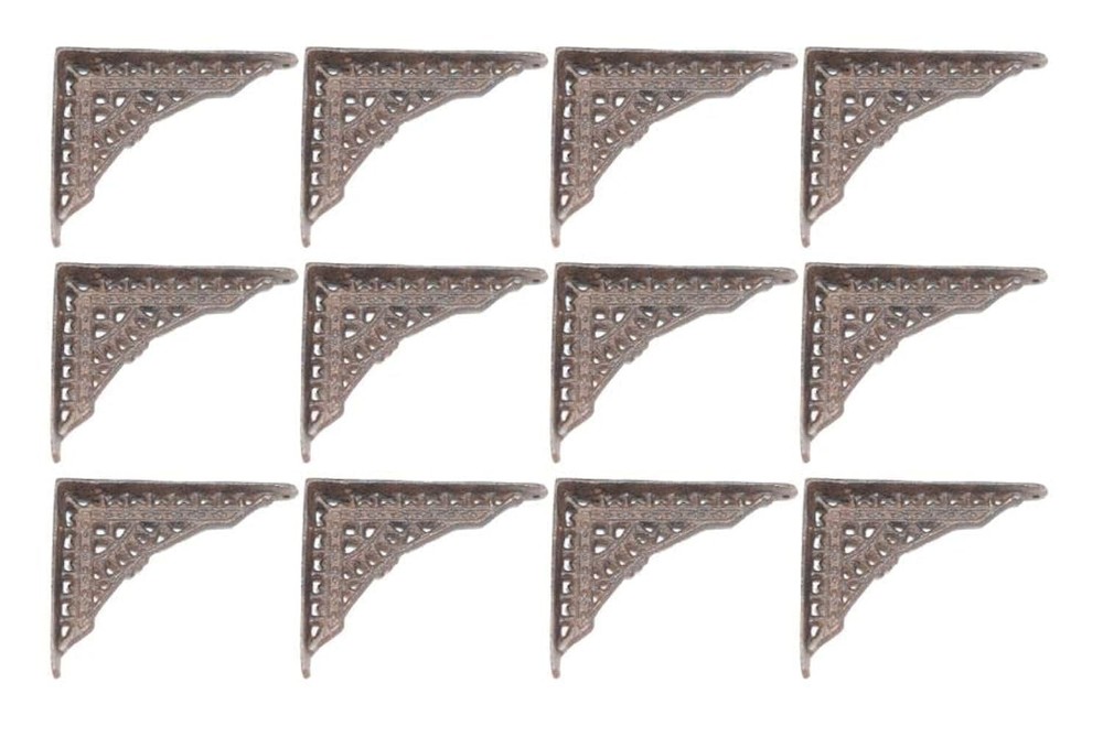 Vintage Cast Iron Shelf Brackets – Pack of 12 Small 5-Inch Antique Corbels