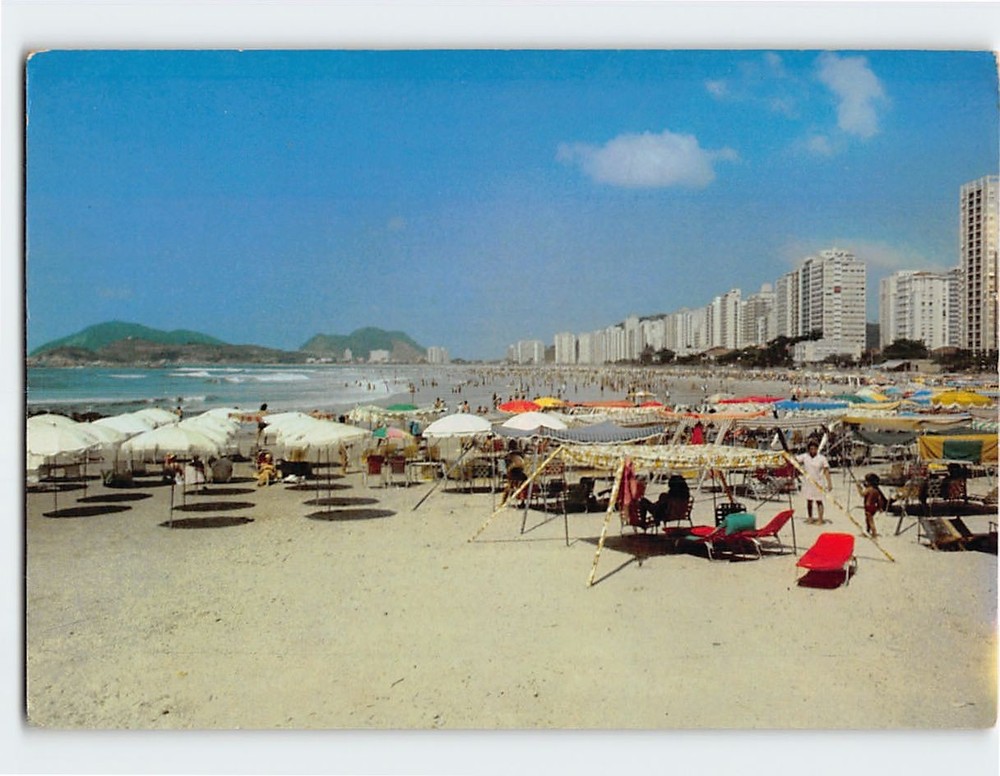 Postcard Pitangueiras Beach in Guarujá São Paulo Brazil