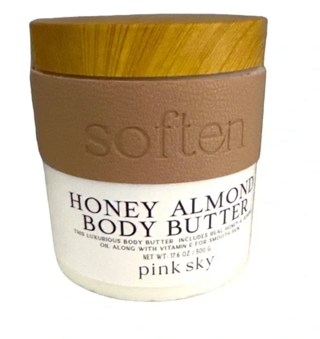 Pink Sky Honey Almond Body Butter 17.6oz – Deep Moisture Cream for Soft Skin