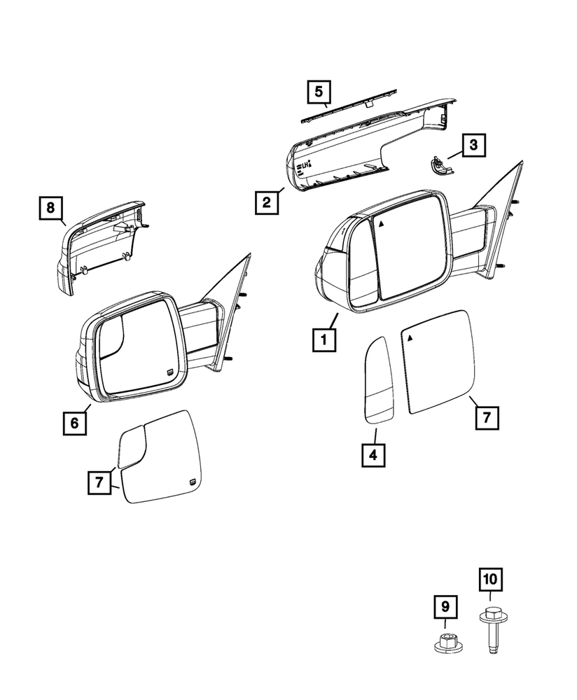 Genuine Mopar Mirror Replacement Glass Right 68402092AA