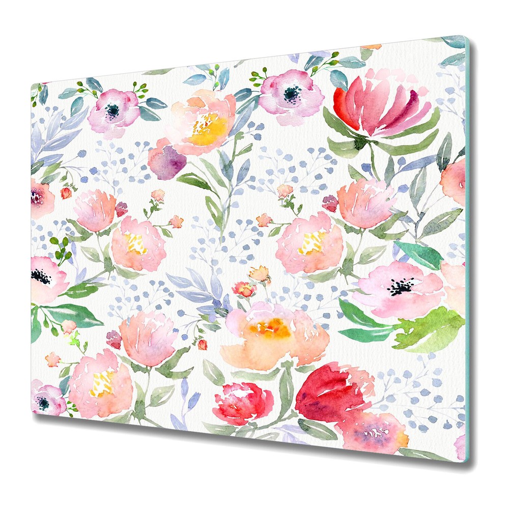 Glass Surface Protector floral Cottage Country Chic Rose Garden Flower 60x52