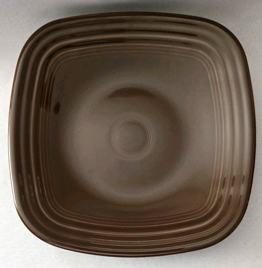 Set Of 2 Hlc Fiesta Ware Chocolate Brown Square Luncheon Plates 9