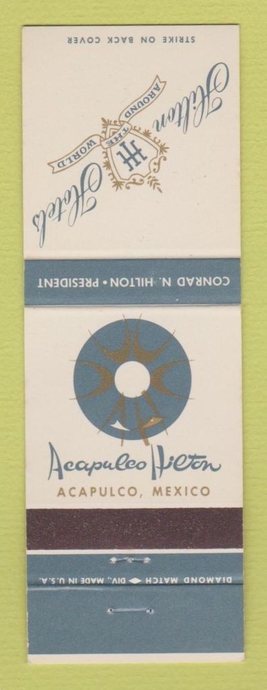 Matchbook Cover - Hilton Hotel Acapulco Mexico