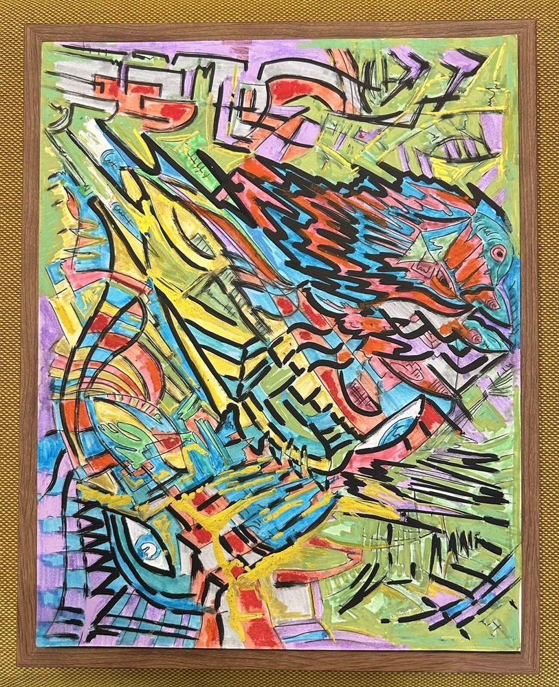 Modern Abstract Painting Graffiti Art Cubism Anime Cartoon Original Psychedelic-image