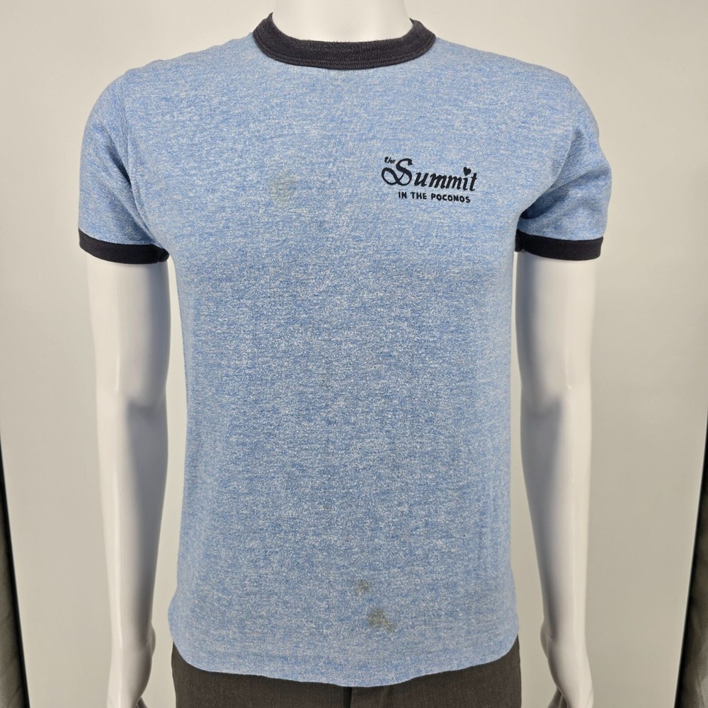 Vintage 1980s Summit in the Poconos Heathered Tri-Blend Ringer Tee Size M