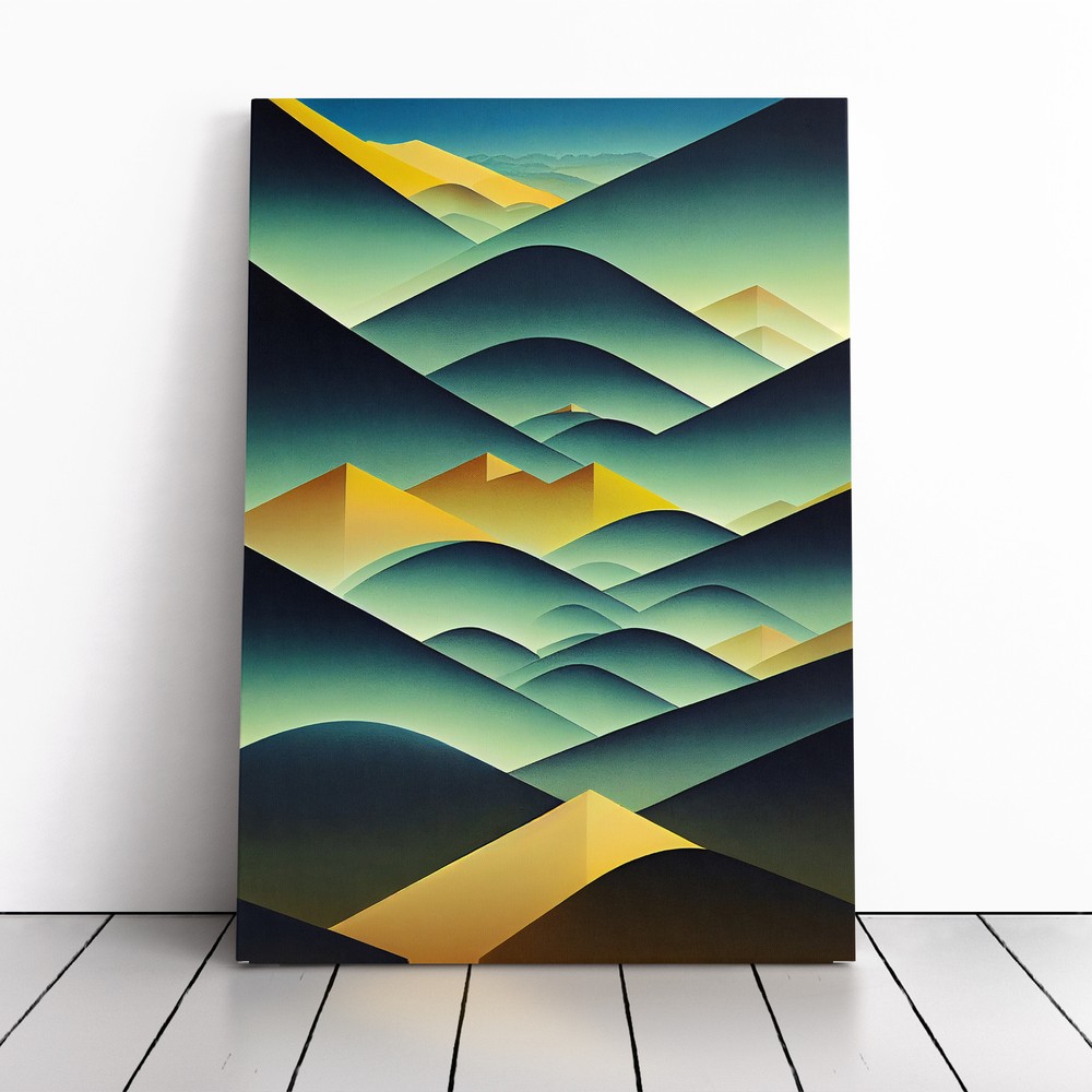 An Abstract Mountain Landscape No.3 Canvas Wall Art Print Framed Picture Lounge