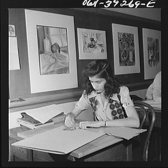 Washington DC Woodrow Wilson High School 1900s Art Class Student Drawing
