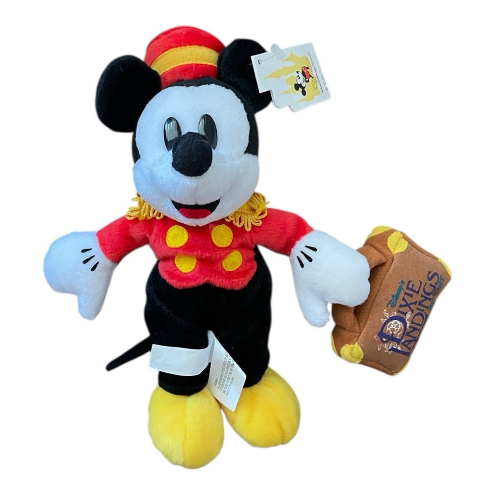 Walt Disney World Dixie Landings Resort Bellhop Mickey 9” Bean Bag Plush NWT