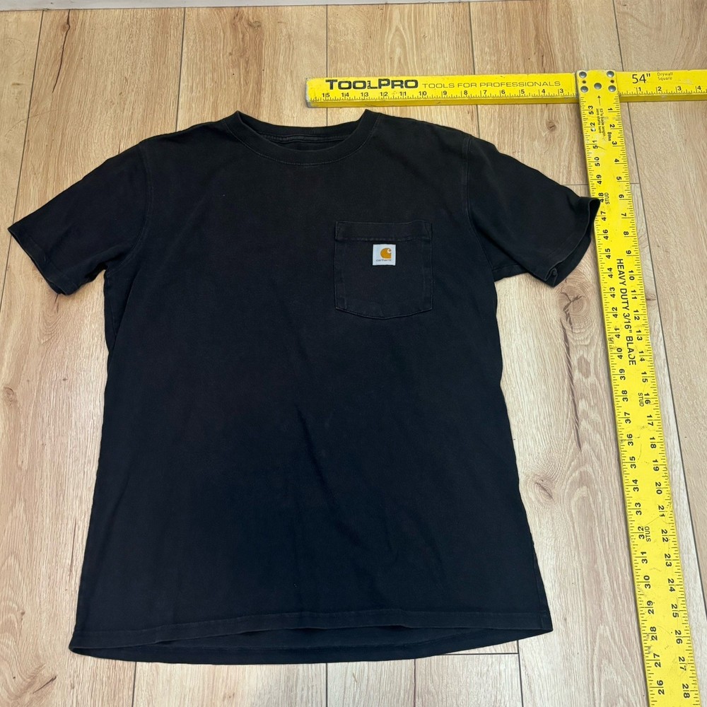 Vintage Carhartt Faded Black Pocket T-Shirt Mens Small