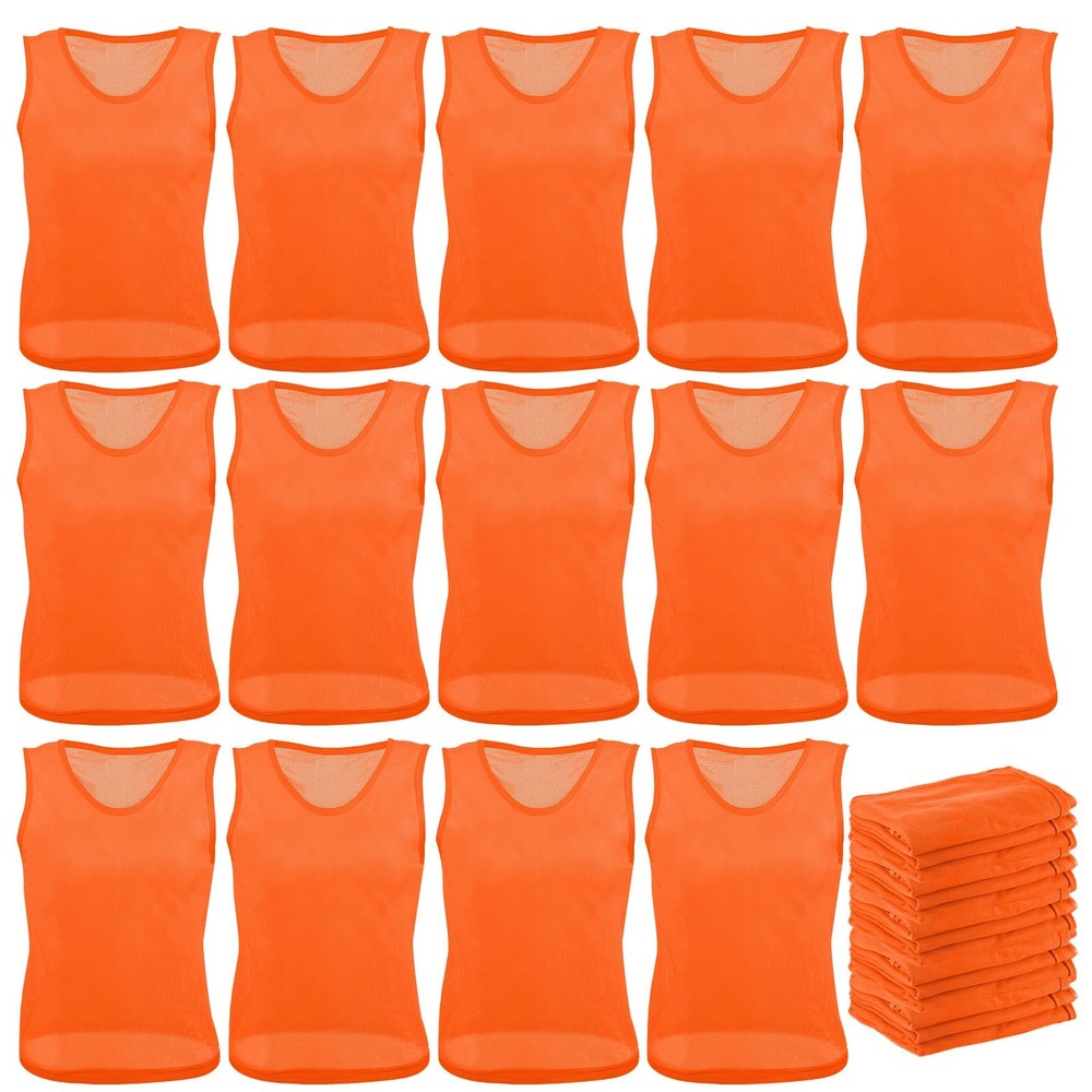24 Pcs Pinnies Scrimmage Vests Team Practice Jersey Nylon Mesh Pennies for So...