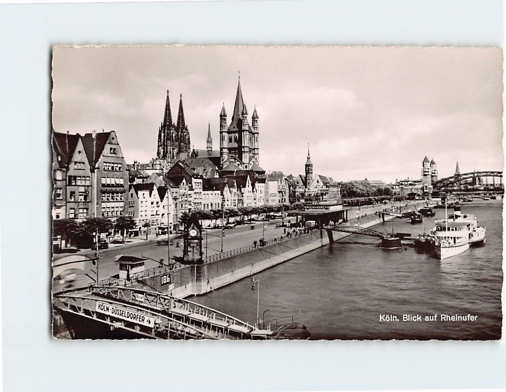 Postcard Blick auf Rheinufer Cologne Germany