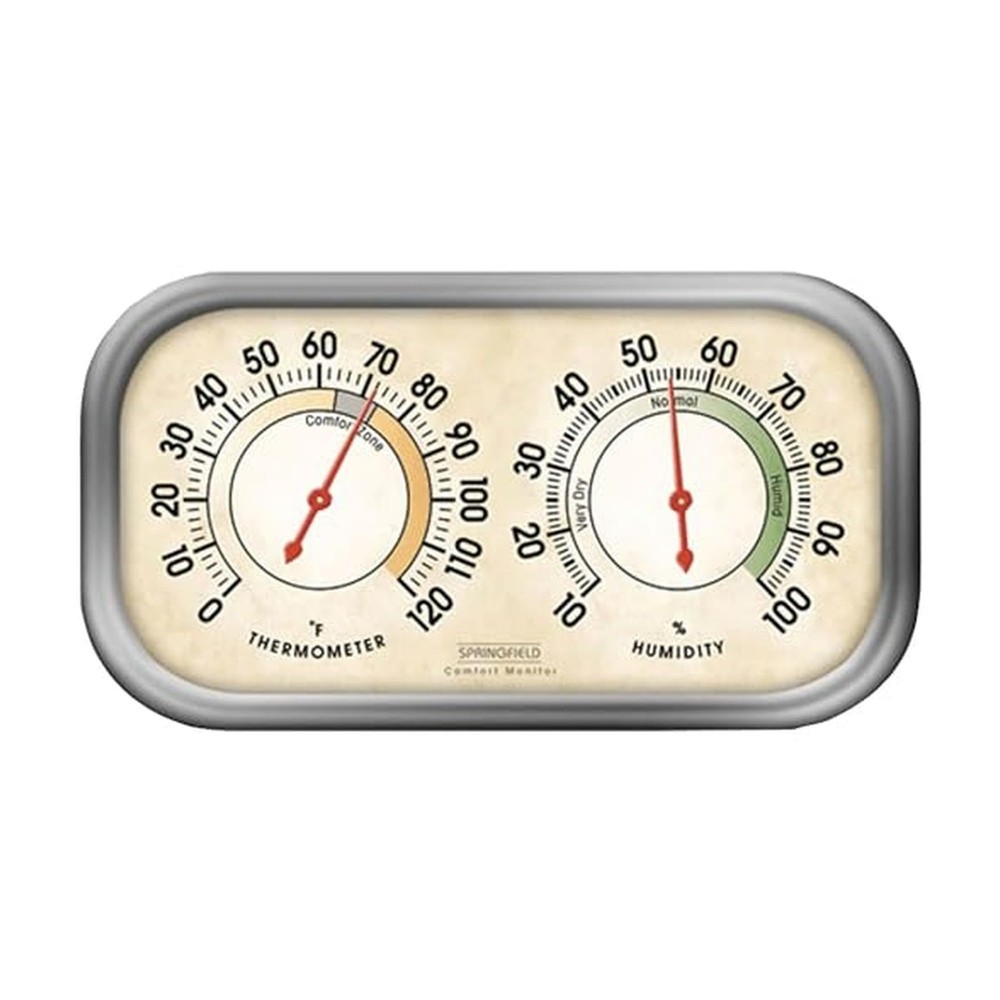 Color Track Humidity Meter and Indoor Thermometer, Analog Weather Station for...