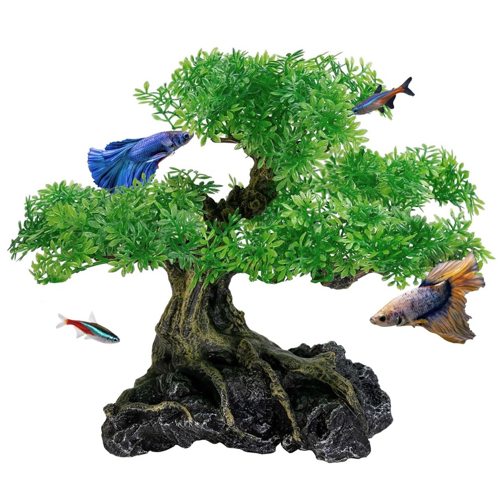 - Aquarium Bonsai Tree Plant Fish Tank Decorations Medium/Large Resin Plastic...
