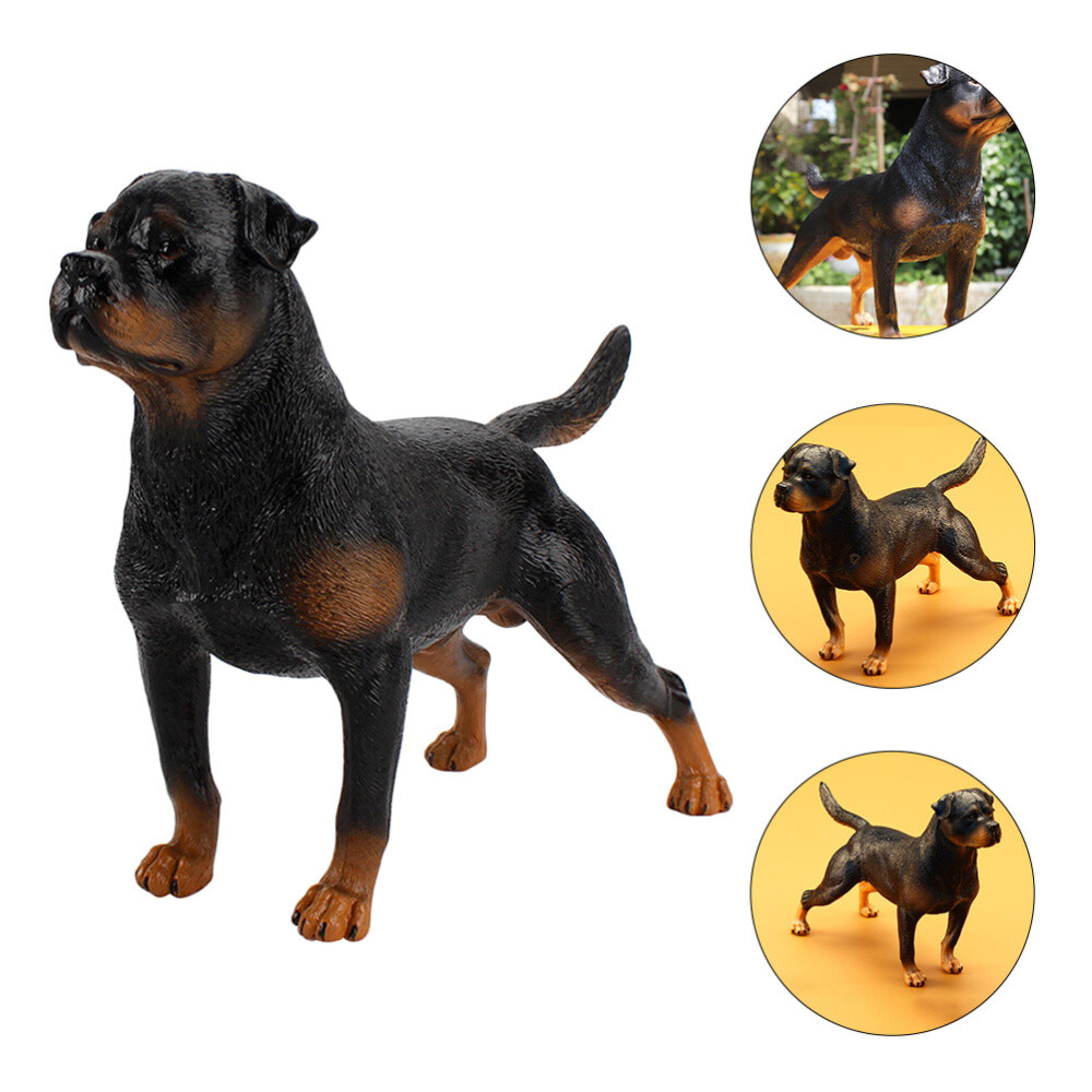 Tabletop Rottweiler Ornament Simulation Toy for Kids Decorative Model