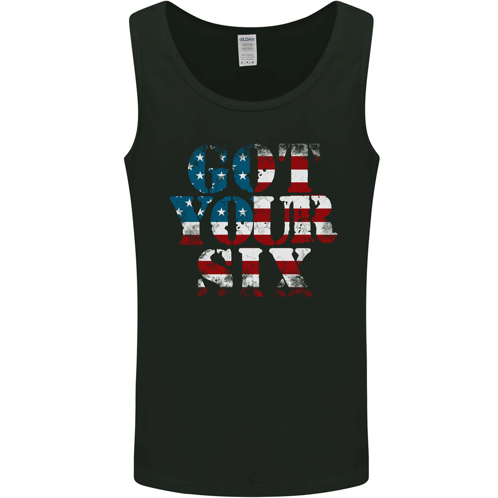 USA Ive Got Your Six Army Flag Vest Tank Top for Men  