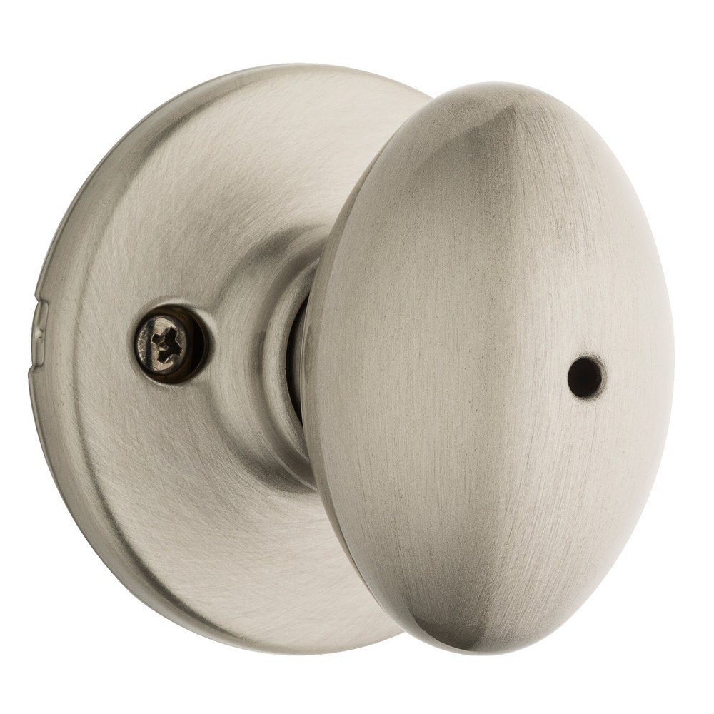 Kwikset 300AO Nickel Aliso Privacy Door Knob Set
