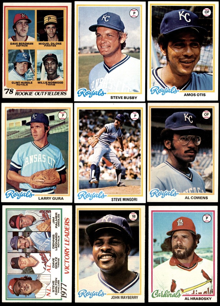 1978 Topps Kansas City Royals Near Team Set 5.5 - EX+ 5172494 (26 / 33 cards)