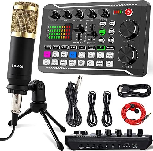 Podcast Equipment Bundle,  Condenser Microphone with Livestream Microphone Set