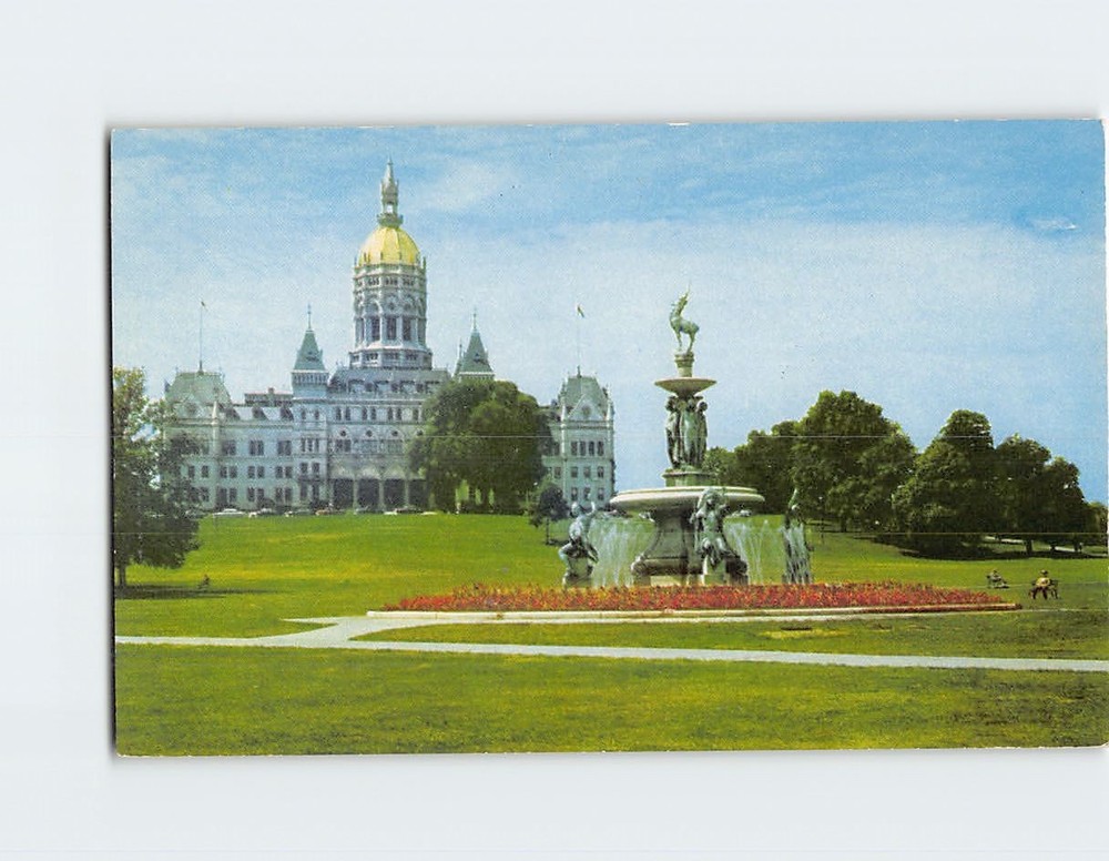 Postcard State Capitol & Corning Fountain Hartford Connecticut USA
