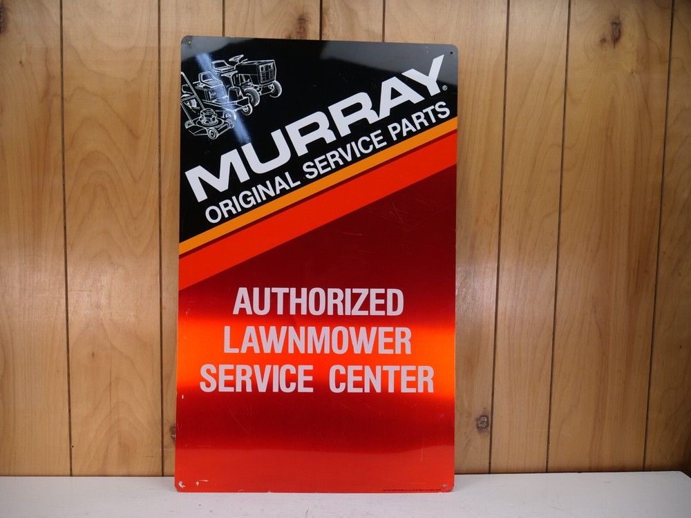 Original Vintage Murray Authorized Lawn Mower Service Center Aluminum Metal Sign