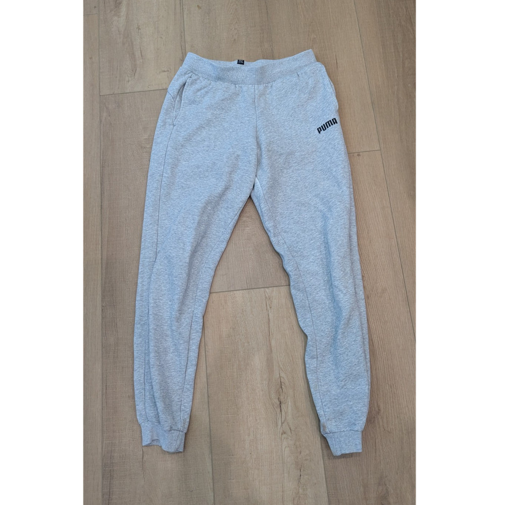 PUMA Men's Fleece Jogger Sweatpants Drawstring Elastic Waist XL Gray