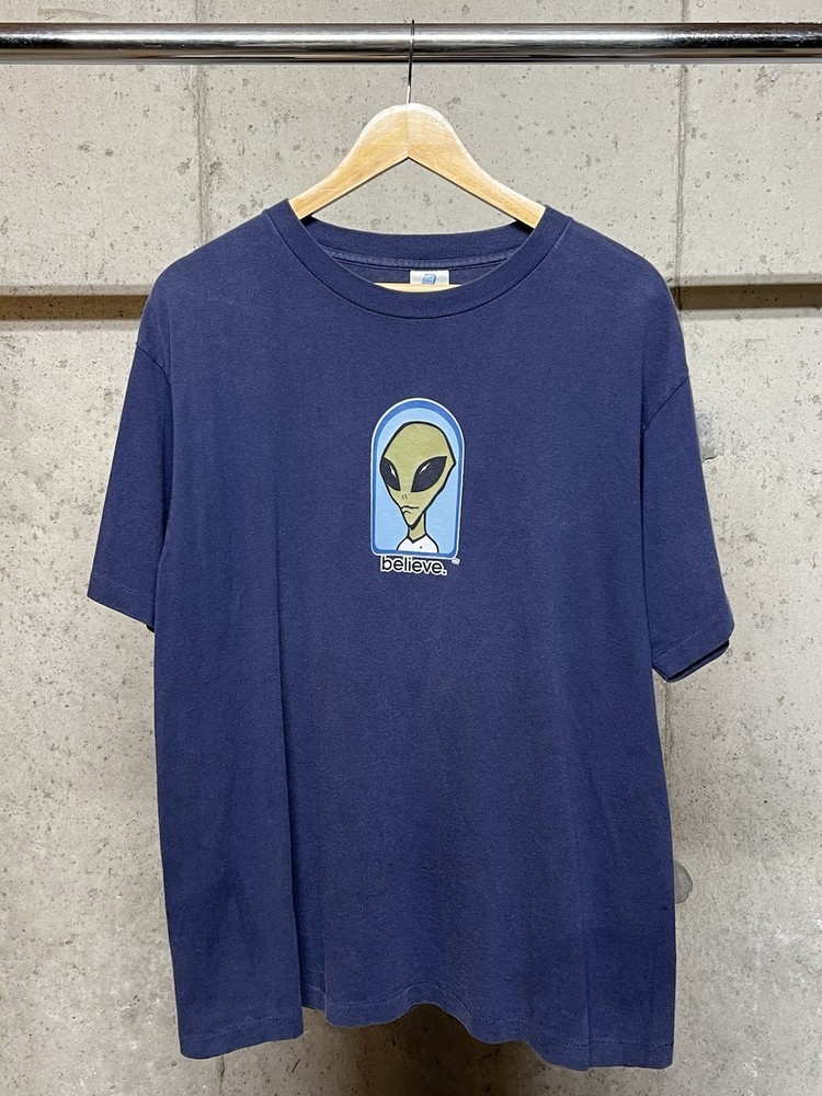 Vintage 1990s Alien Workshop Skateboards T-Shirt Navy Men's Large 21x29