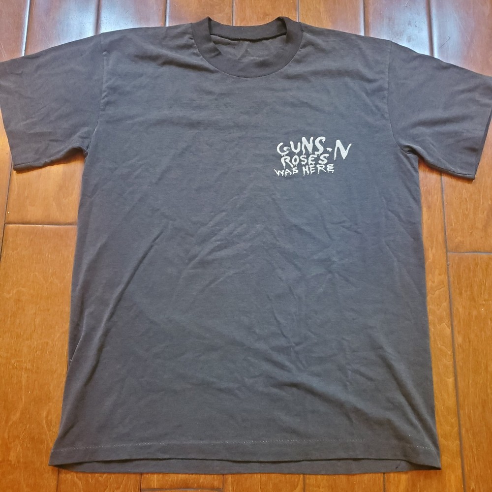 Rare Vintage Late 80s Guns N Roses Was Here Single Stitch T Shirt Mens L