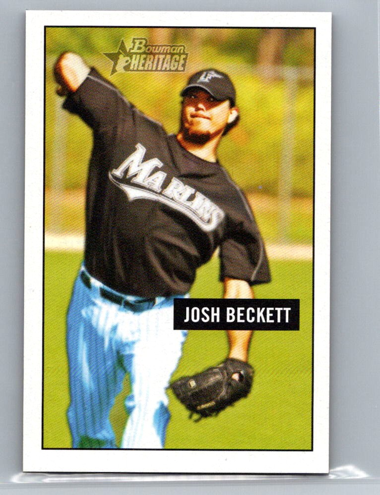 2005 Bowman Heritage Josh Beckett #198 Florida Marlins Baseball Card