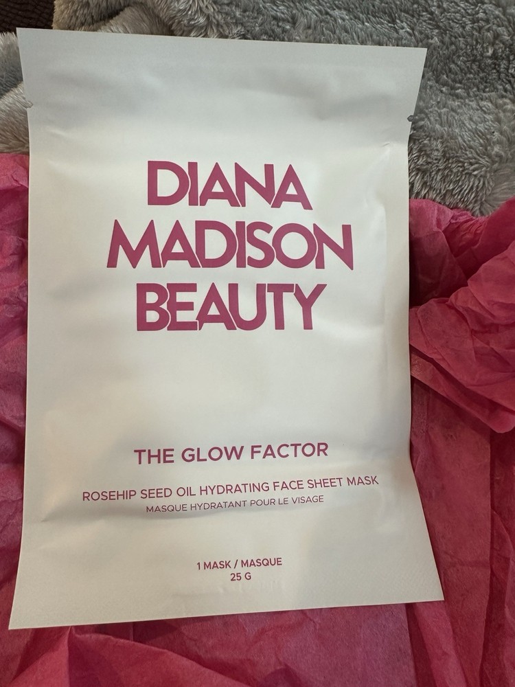 NEW Diana Madison Beauty The Glow Factor Rosehip Seed Oil Hydrating Face Mask