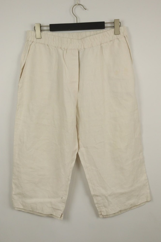 RUNDHOLZ Black label Ivory Cropped Pants Elastic Waist Size  W32 Pull-On