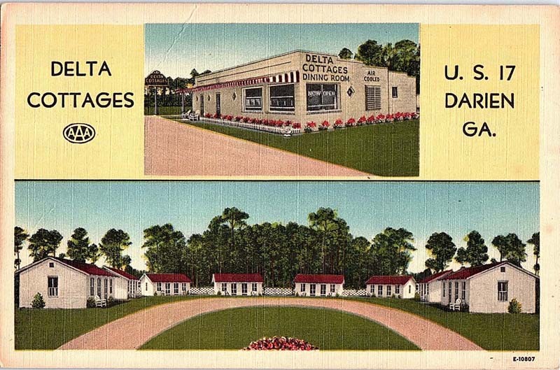 Postcard RESTAURANT SCENE Darien Georgia GA m/09 AI8107