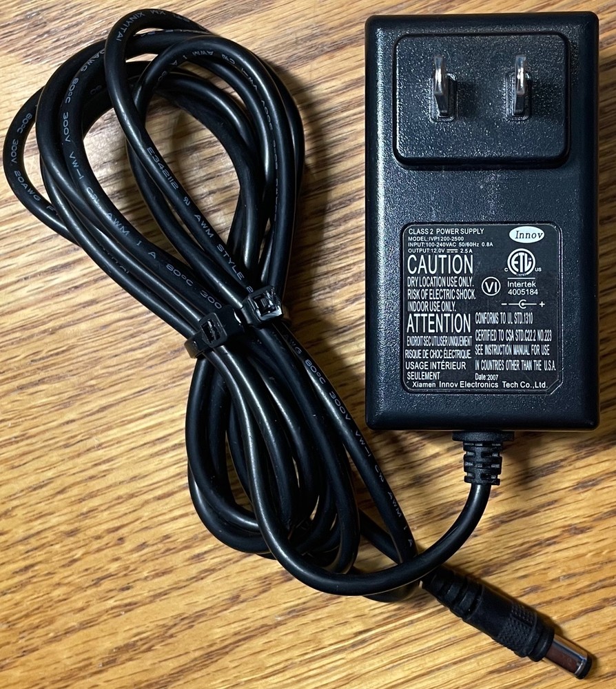 Innov Electronics IVP1200-2500 AC/DC Power Adapter 100-240VAC 50/60Hz 0.8A