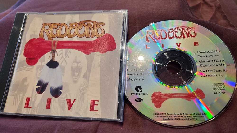 REDBONE - Live, 1994 CD reissue of classic 1977 album, Avenue Records