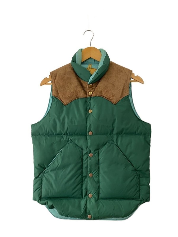 Rocky Mountain Featherbed Down Vest/36/Nylon/Leather Switching/Grn 3502