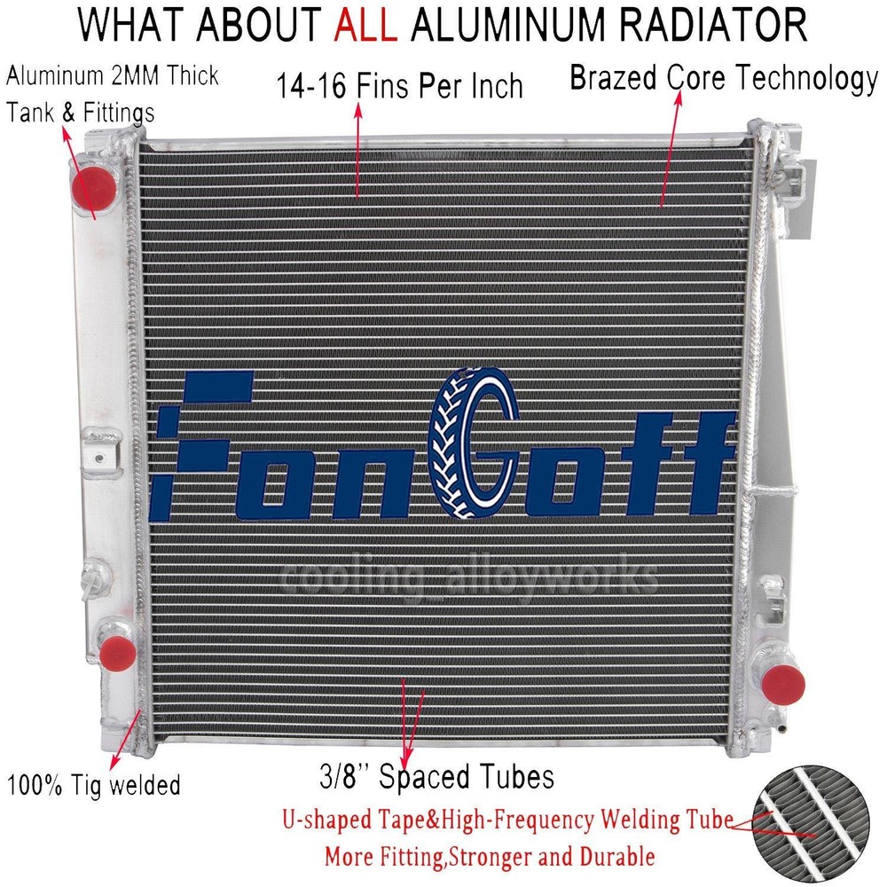 Aluminum 2 Rows Radiator Fongoff Fit 2003-2005 2004 Lincoln Aviator Base 4.6L V8