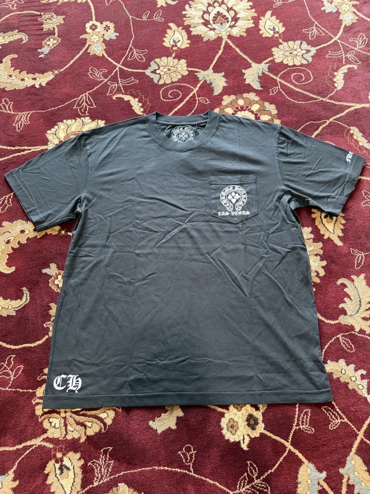 Chrome Hearts Las Vegas Nevada T-Shirt Black Cotton Short Sleeve Size X-Large