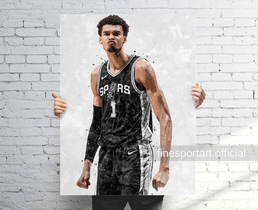 Victor Wembanyama San Antonio Spurs  Poster, Canvas, Basketball print, art