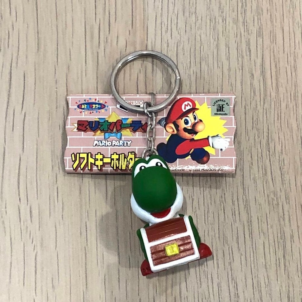 Mario Party 1998 Yoshi Soft Charm Keychain Keyring Figure Banpresto w/ Tag