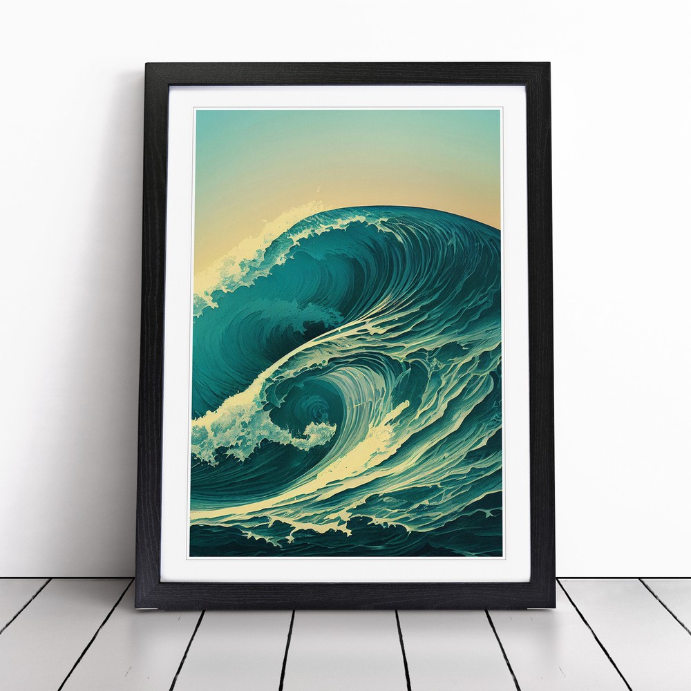 Ocean Wave At Sunrise No.6 Wall Art Print Framed Canvas Picture Poster Decor