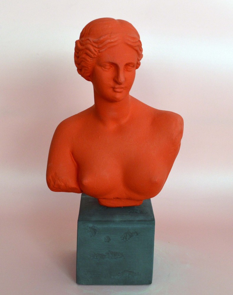 Aphrodite Red bust sculpture - Goddess of Love Beauty Fertility - Venus