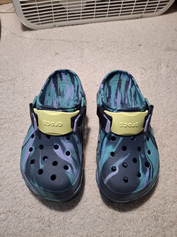 M/8 W/10 Navy/Multi Crocs Unisex-Adult Classic All Terrain Clogs