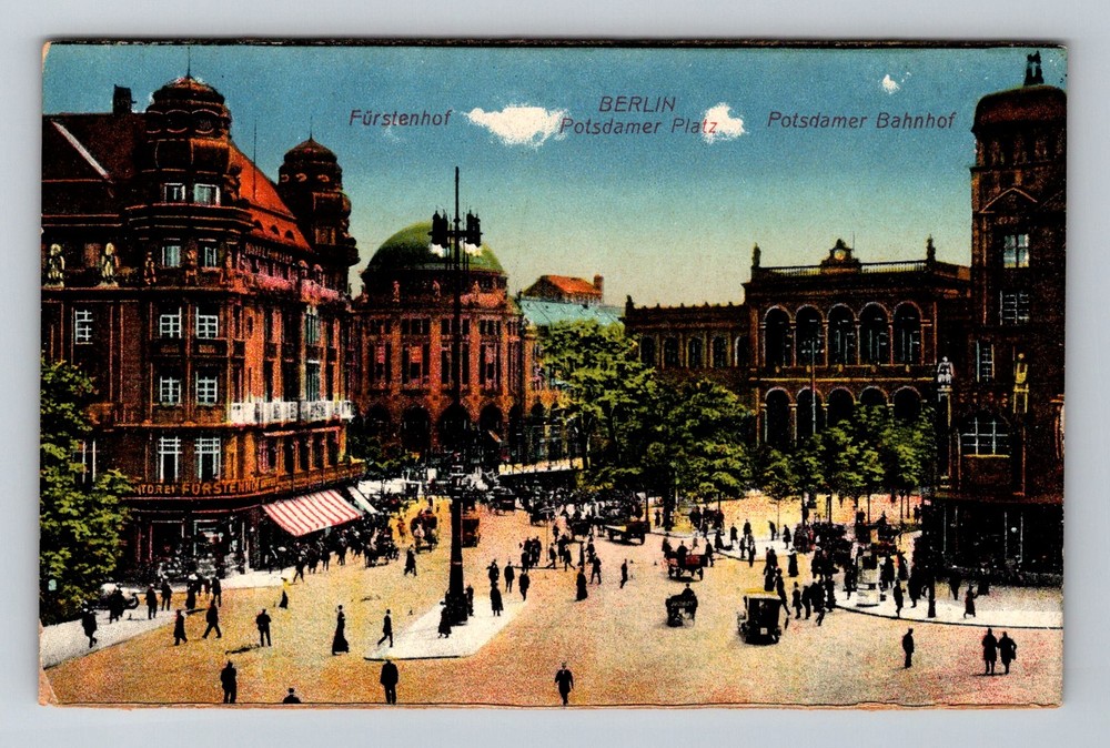 Germany- Berlin Royal Court Potsdam Plaza & Station Old Card PC Vintage Postcard
